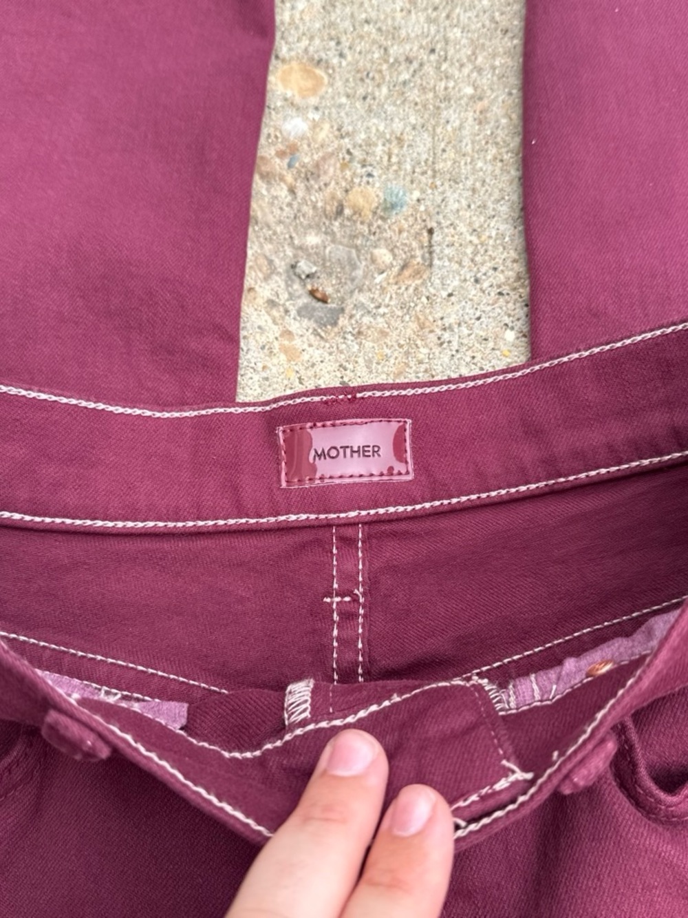 MOTHER Burgundy Straight-Leg Jeans - Picture 3 of 7